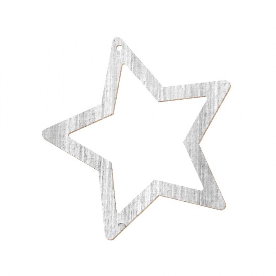 CHRISTMAS ORNAMENT STAR WITH GAP PAINTED (SHABBY CHIC) MDF 9,5X10,5cm