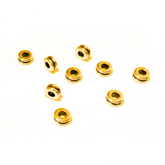 METALLIC BEAD SLIDER WASHER 6x3,2mm GOLD PLATED (10 PIECES)