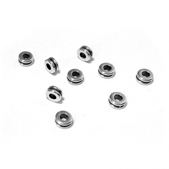 METALLIC BEAD SLIDER WASHER 6x3,2mm SILVER PLATED (10 PIECES)