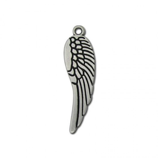 METALLIC PENDANT ANGEL WING 20x70mm SILVER PLATED