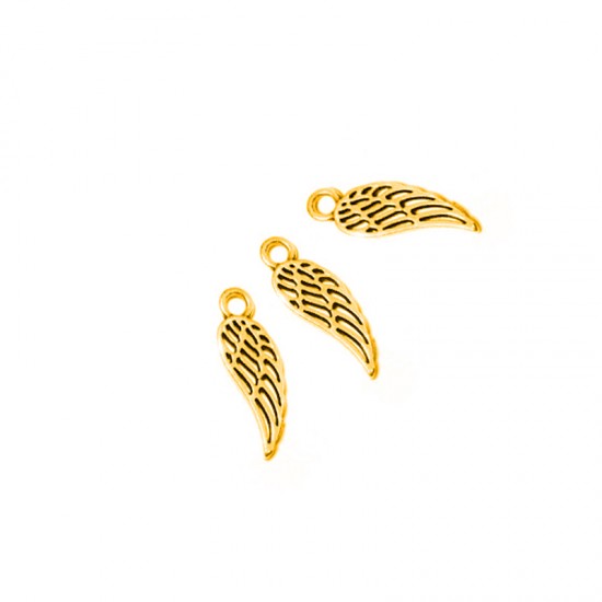 METALLIC ANGEL WING 7x15mm GOLD PLATED