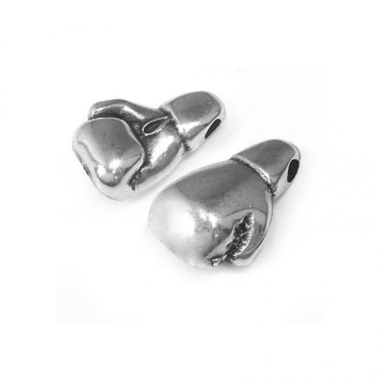 METALLIC CHARM BOXING GLOVE 13x21mm SILVER PLATED