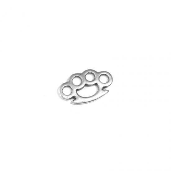 METALLIC CHARM KNUCKLEDUSTER 24x14mm SILVER PLATED