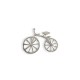 METALLIC PENDANT BRASS BICYCLE 65x50mm SILVER PLATED