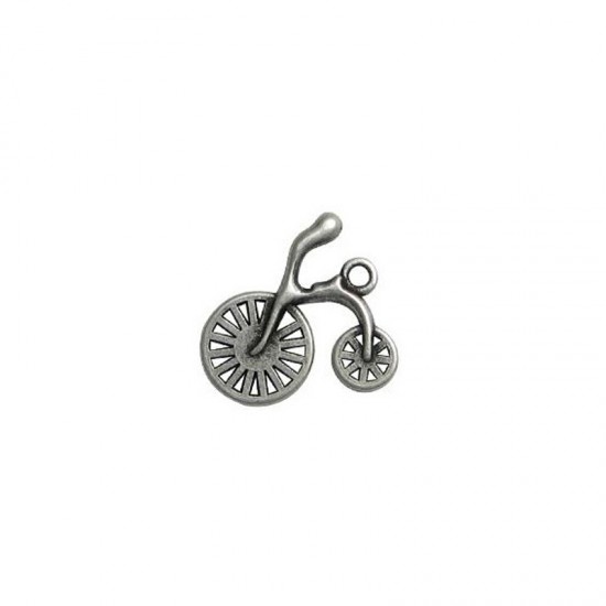 METALLIC CHARM BICYCLE 24x27mm SILVER PLATED