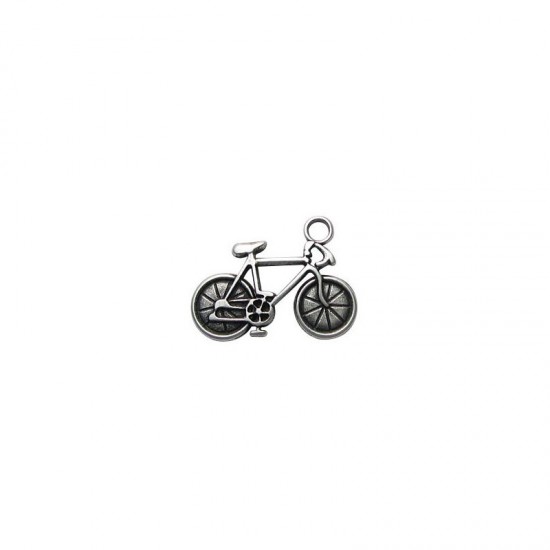 METALLIC CHARM BICYCLE 25x33mm PSILVER PLATED