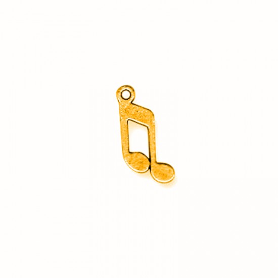 METALLIC MUSIC NOTE 8x16mm GOLD PLATED