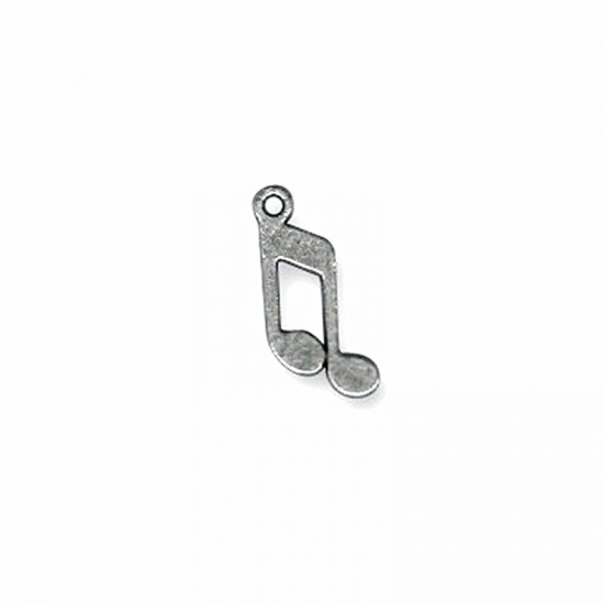 METALLIC MUSIC NOTE 8x16mm SILVER PLATED