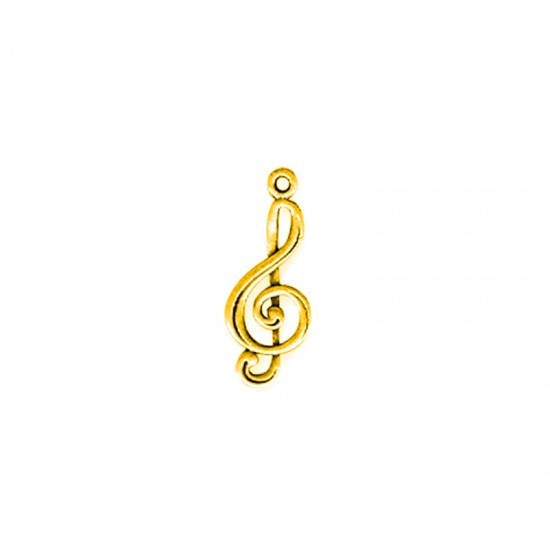 METALLIC CHARM SOL NOTE 10x24mm GOLD PLATED