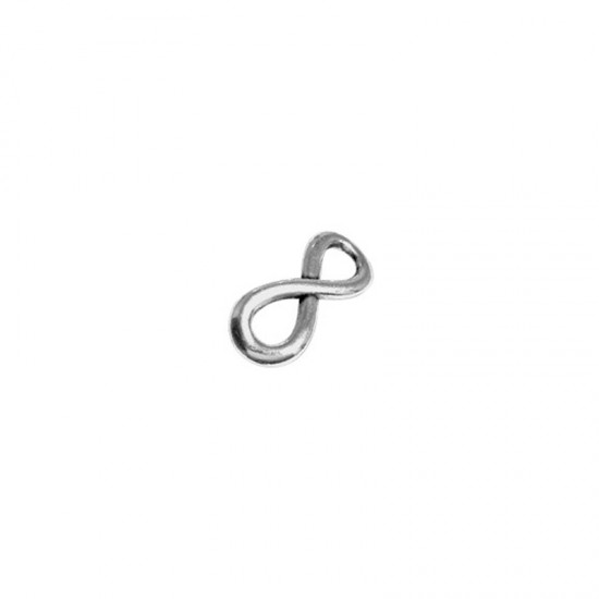 METALLIC CONNECTOR INFINITY SIGN 30x12mm SILVER PLATED