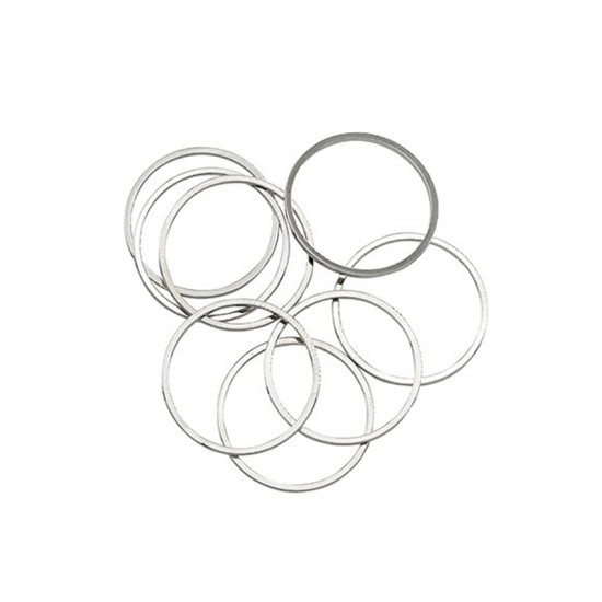 METALLIC BRASS RING 20mm SILVER PLATED