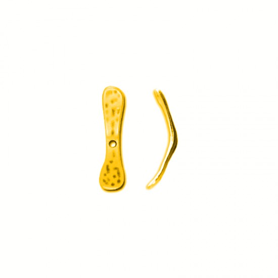 METALLIC BAR ARCHED WITH HOLE 18x5,2mm GOLD PLATED