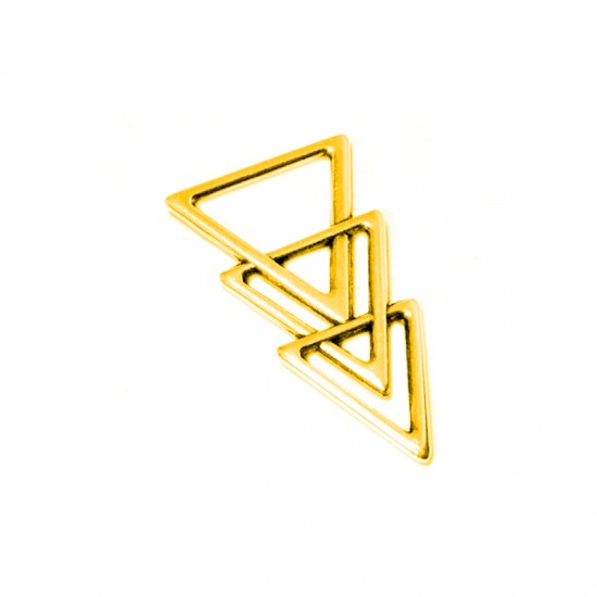 METALLIC PENDANT 3 TRIANGLES 26x45mm GOLD PLATED