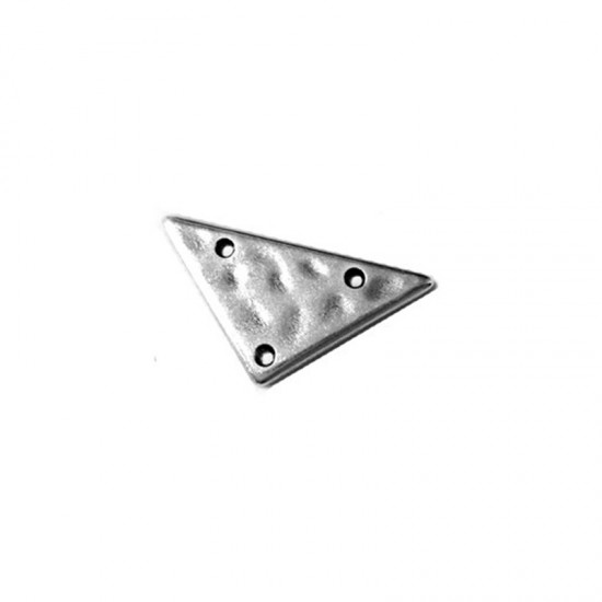 METALLIC PENDANT TRIANGLE WITH 3 HOLES 25x13mm SILVER PLATED