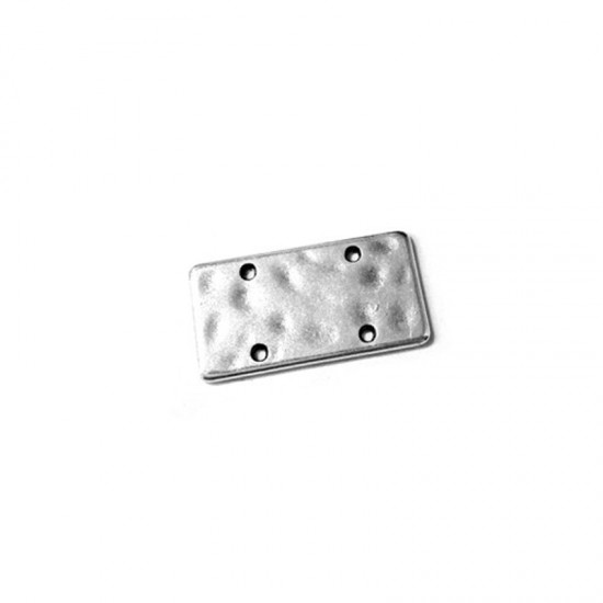 METALLIC PENDANT RECTANGULAR WITH 4 HOLES 25x13mm SILVER PLATED