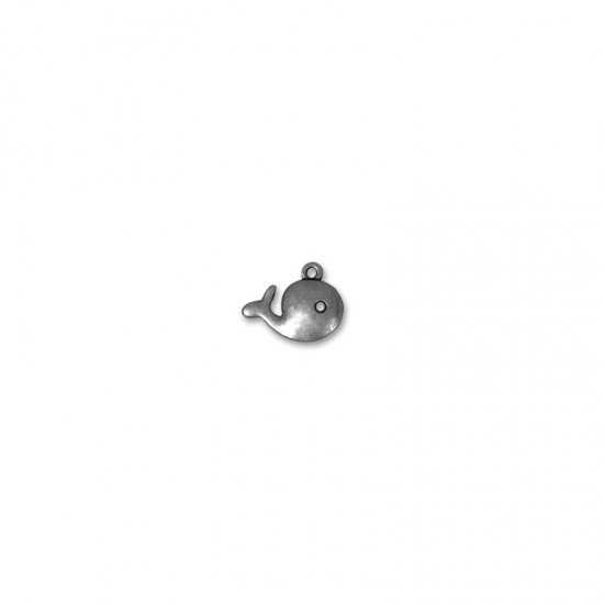 METALLIC CHARM WHALE 21x17mm SILVER PLATED