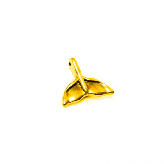 METALLIC CHARM WALE TAIL 18x20mm GOLD PLATED