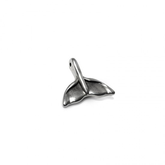 METALLIC CHARM WALE TAIL 18x20mm SILVER PLATED