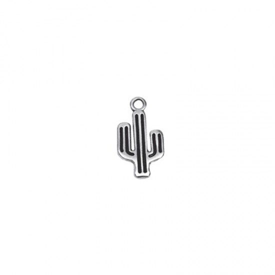 METALLIC CHARM CACTUS 13x19mm SILVER PLATED