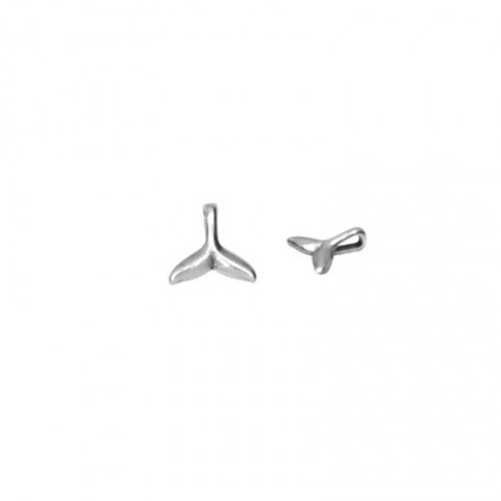 METALLIC CHARM WHALE TAIL 10mm SILVER PLATED