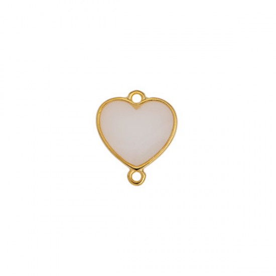 METALLIC HEART WIREFRAME VITRAUX AND 2 RINGS 15,4x18,3mm GOLD PLATED