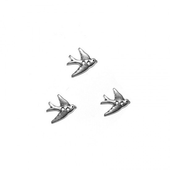 METALLIC CONNECTOR SWALLOW 16x15mm SILVER PLATED