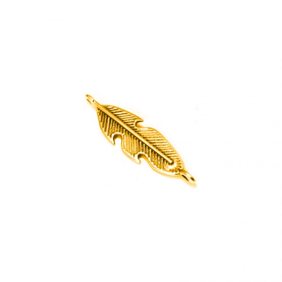 METALLIC FEATHER 7x24mm GOLD PLATED