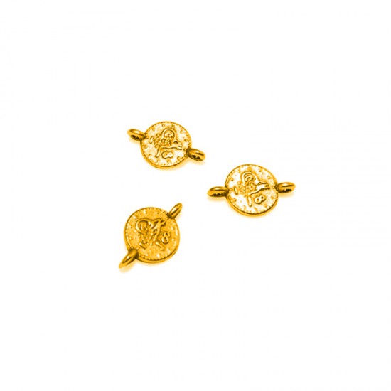 METALLIC CHARM ROUND CONNECTOR 7,3mm GOLD PLATED