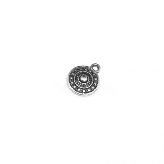 METALLIC CHARM ROUND 9mm SILVER PLATED