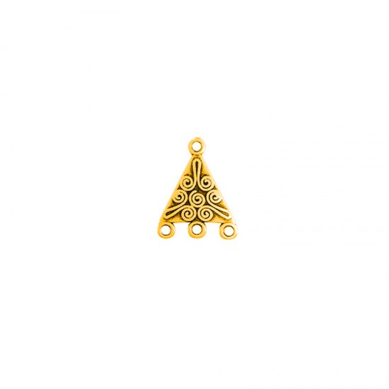 METALLIC PENDANT TRIANGLE WITH FOUR LOOPS 16x18mm GOLD PLATED