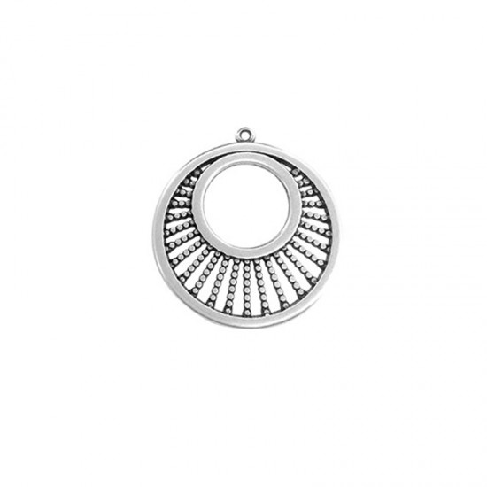 METALLIC PENDANT ROUND 35mm SILVER PLATED