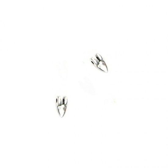 METALLIC TOOTH 4x8mm SILVER PLATED (10 pieces)
