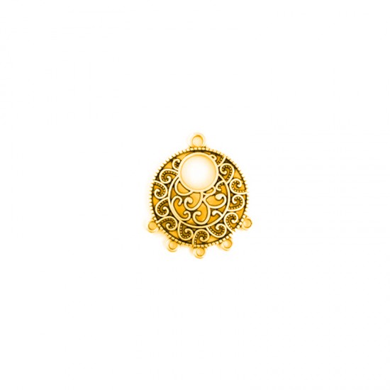 METALLIC PENDANT ROUND WITH FIVE LOOPS 28mm GOLD PLATED
