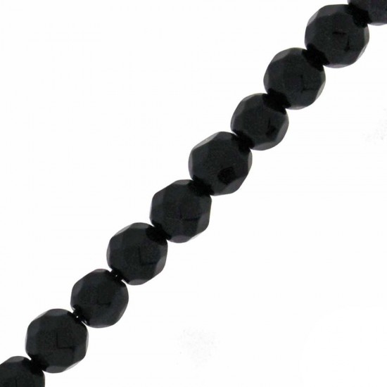 ONYX ROUND FACETED BEADS 3mm ~40cm