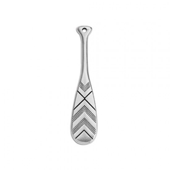METALLIC CHARM INDIAN PADDLE 10,3x46,9mm SILVER PLATED