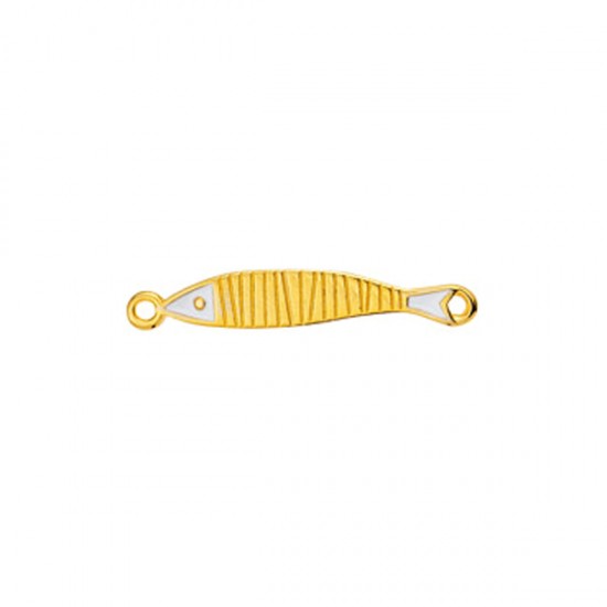 METALLIC ELEMENT FISH SARDINHA DE LISBOA WITH 2 RINGS 30,5x5mm GOLD PLATED