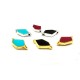 METALLIC CAST IRREGULAR WITH TURQUOISE ENAMEL 20,2x10,6mm GOLD PLATED