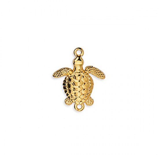 METALLIC ELEMENT TURTLE 17,5x21,5mm GOLD PLATED