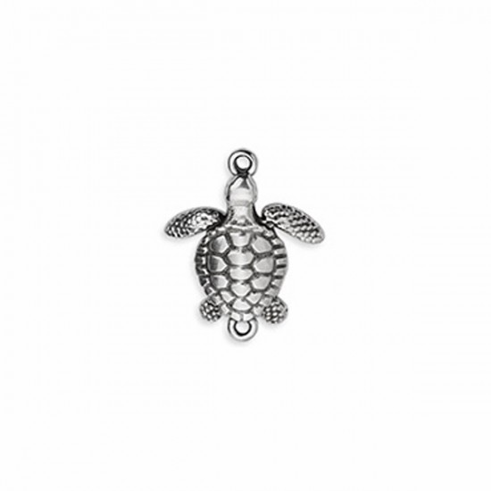 METALLIC ELEMENT TURTLE 17,5x21,5mm SILVER PLATED