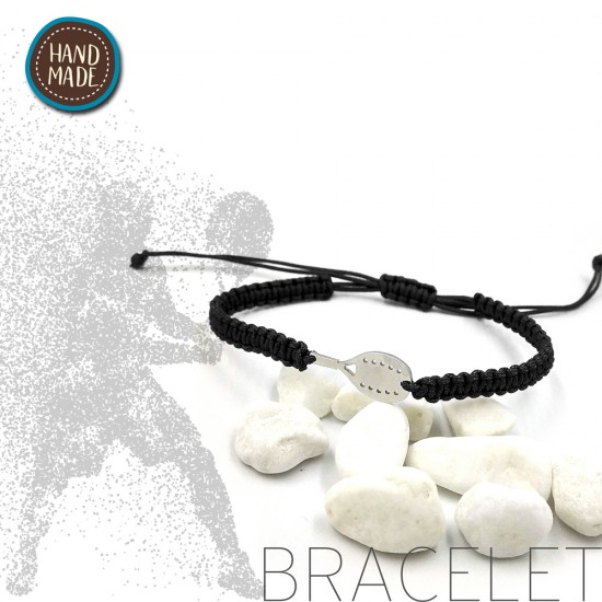 BRACELET WITH SILVER PLATED BEACH TENNIS RACKET