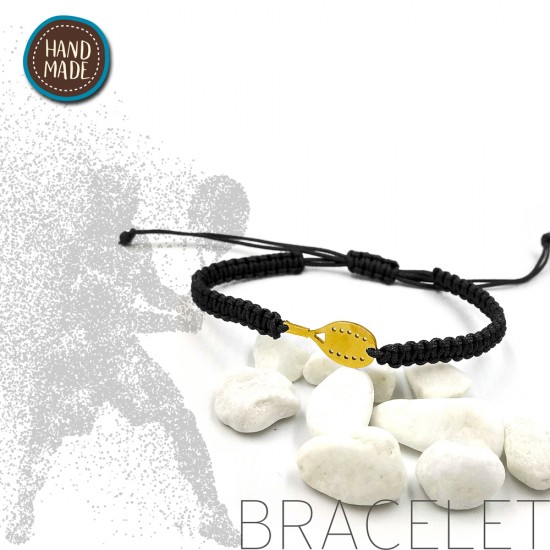 BRACELET WITH GOLD PLATED BEACH TENNIS RACKET