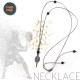 HANDMADE NECKLACE WITH ONYX STONES AND BEACH TENNIS RACKET BLACK NIKEL