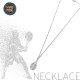 HANDMADE NECKLACE WITH STEEL CHAIN AND BEACH TENNIS RACKET SILVER PLATED