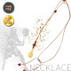 HANDMADE NECKLACE WITH AGATE STONES AND BEACH TENNIS RACKET SILVER 925 GOLD PLATED