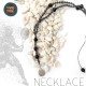 HANDMADE NECKLACE WITH LAVA STONES AND BEACH TENNIS RACKET SILVER PLATED