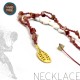 HANDMADE NECKLACE WITH AGATE STONES AND BEACH TENNIS RACKET GOLD PLATED
