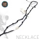 HANDMADE NECKLACE WITH ONYX STONES AND BEACH TENNIS RACKET SILVER 925