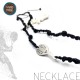 HANDMADE NECKLACE WITH ONYX STONES AND BEACH TENNIS RACKET SILVER 925