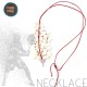 RED NECKLACE WITH A PADEL TENNIS RACKET SILVER PLATED