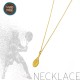 HANDMADE NECKLACE WITH STEEL CHAIN AND TENNIS RACKET GOLD PLATED
